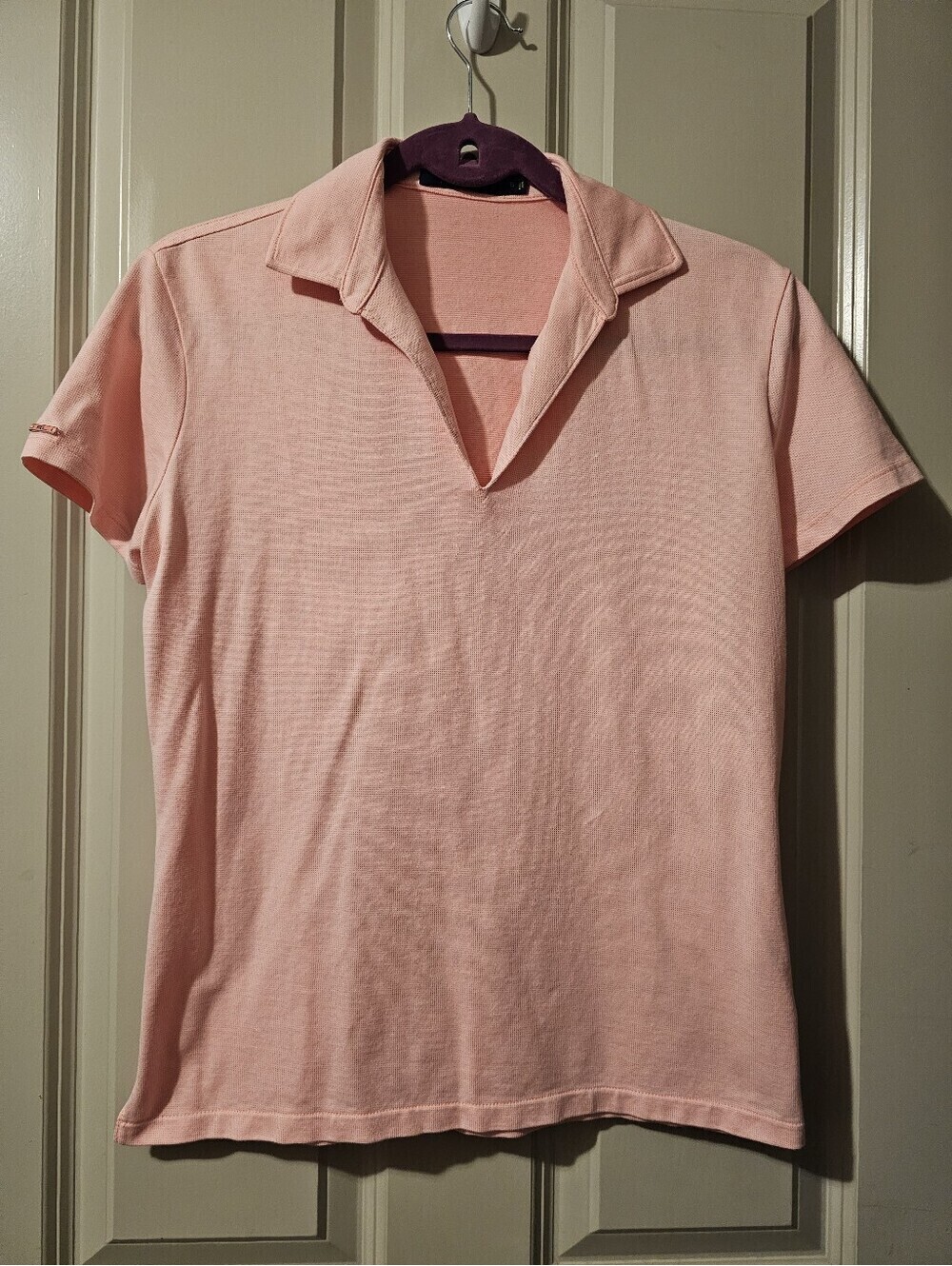 Polo by Ralph Lauren Pale Pink Open-Collar Short Sleeve Top S